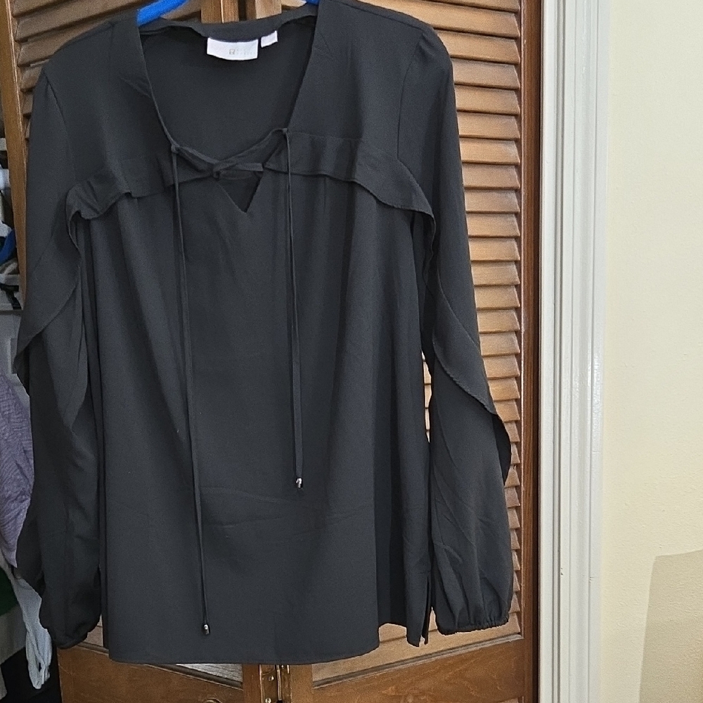 BELLE BY KIM GRAVEL Elegant Black Women's Top